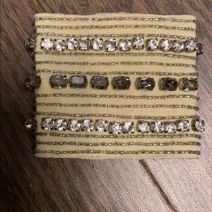 BNWOT Stella and Dot cloth bead and crystal cuff
